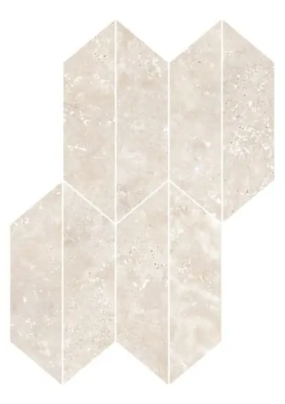 Offerta Lampo Pavimento rivestimento 29.4x40.7 mosaico losanga in gres porcellanato 9mm rettificato cross bianco Ragno Realstone Travertino