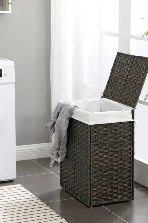 90L Cesto Porta Biancheria Intrecciato a Mano Saldi