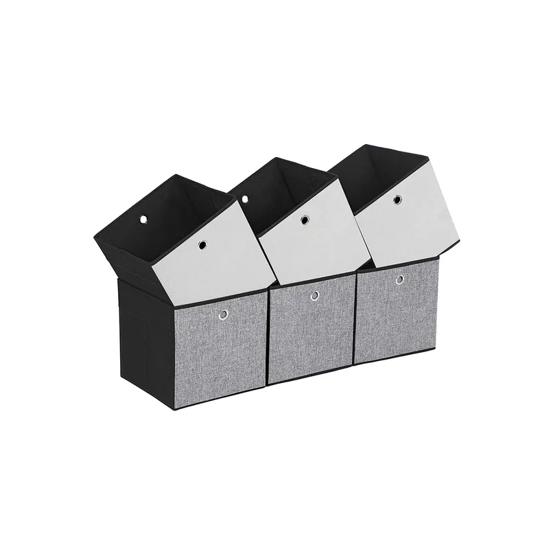 Set di 6 Contenitori Pieghevoli Portaoggetti di Tessuto Offerta Del Giorno