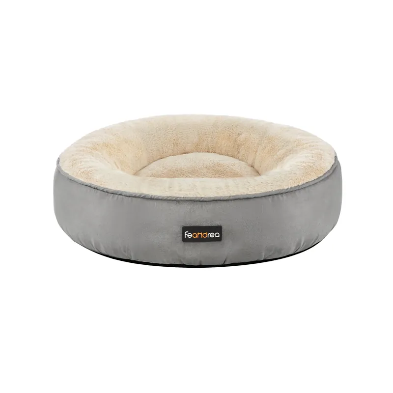 Cuccia per Cani Rotondo Lavabile Grigio e Bianco Novità