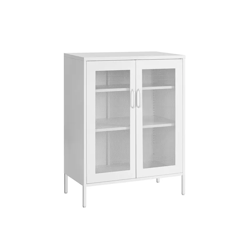 Armadietto Metallico con Ante a Griglia Bianco Subito Disponibile