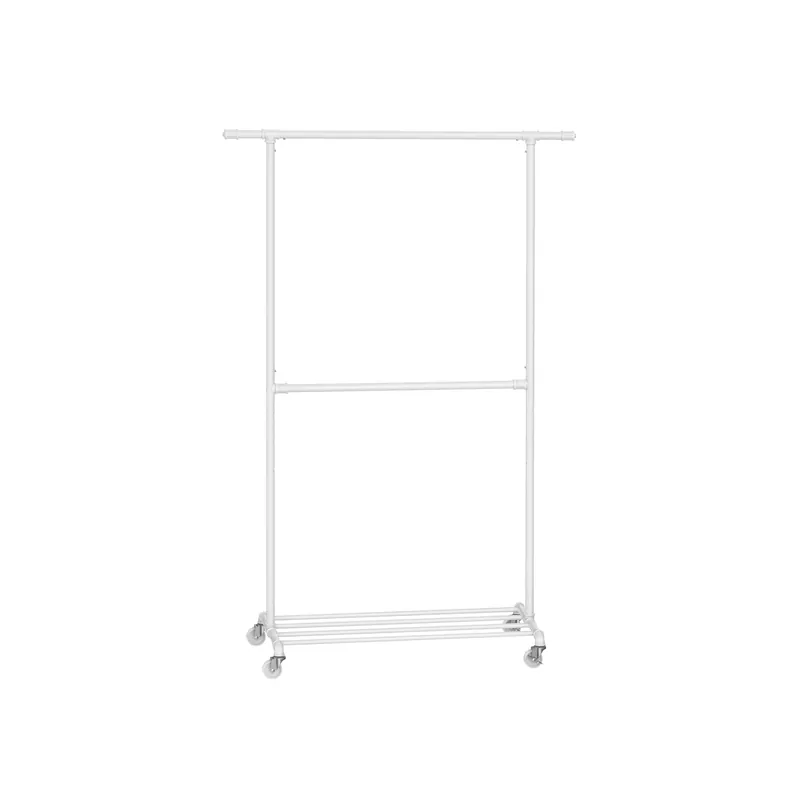 Stand Appendiabiti Doppio con Ruote Bianco Economico