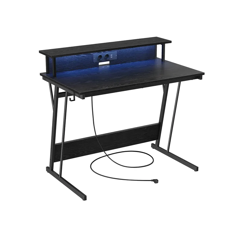 Scrivania da Gaming con Luci LED Nero Ultime Pezzi