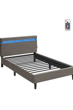 Vendita Finale Struttura Letto Matrimoniale Metallo 140 x 190 cm Grigio Scuro
