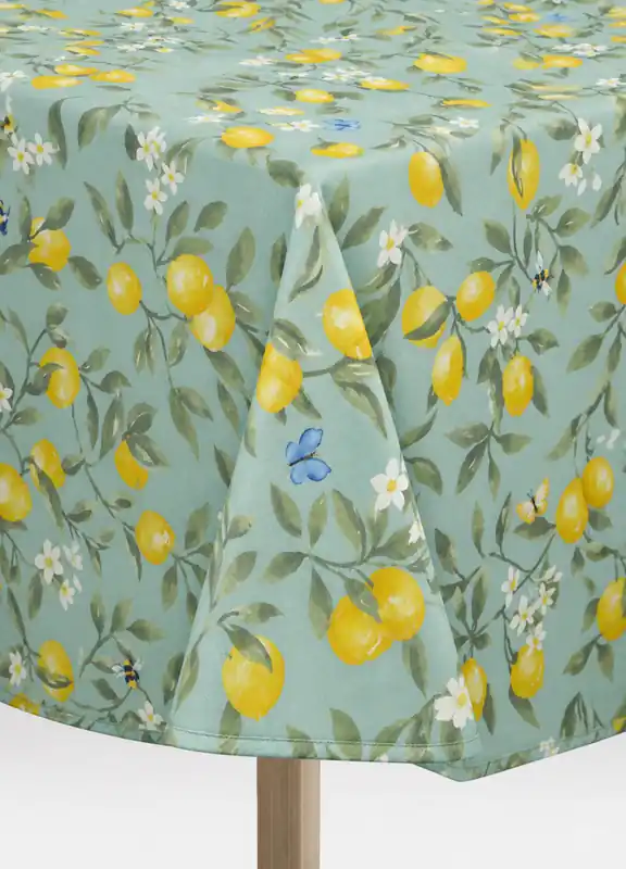 Di Tendenza Tovaglia rotonda in cotone con stampa limoni
