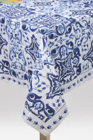 A Buon Prezzo Tovaglia 8 posti con stampa effetto ceramica