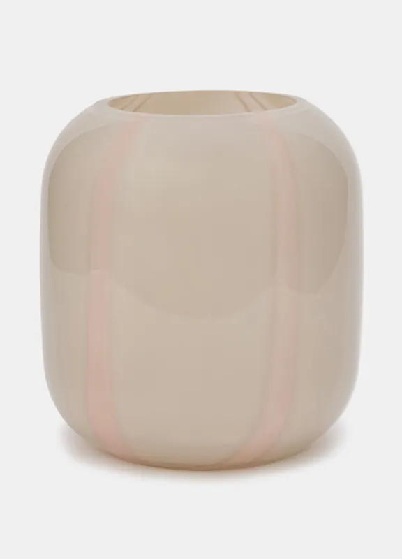 Vaso basso bombato in vetro a righe Miglior Prezzo