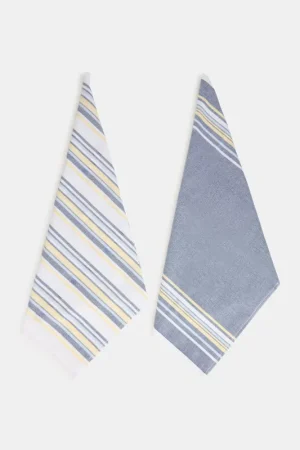 2 pack strofinacci a righe in cotone Economico