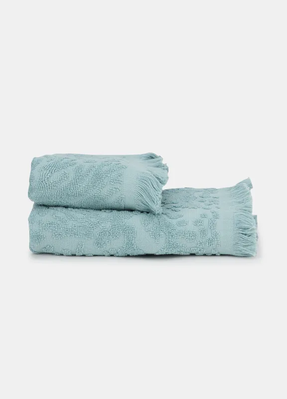 Asciugamano ospiti in cotone jacquard con frange Miglior Prezzo