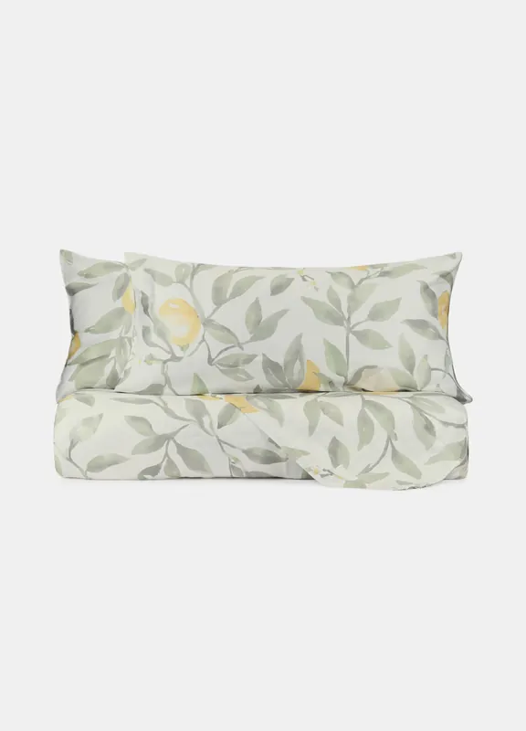 Promozione Parure lenzuolo in cotone con stampa limoni