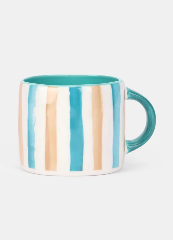 Non Perdere Tazza bassa e rotonda in ceramica a righe