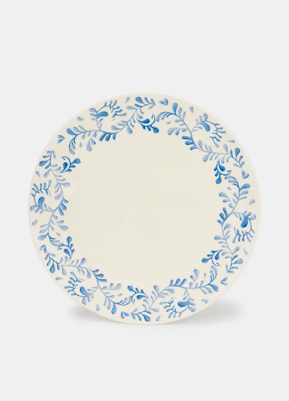 Piatto da portata con cornice floreale blu Direttamente Dal Produttore